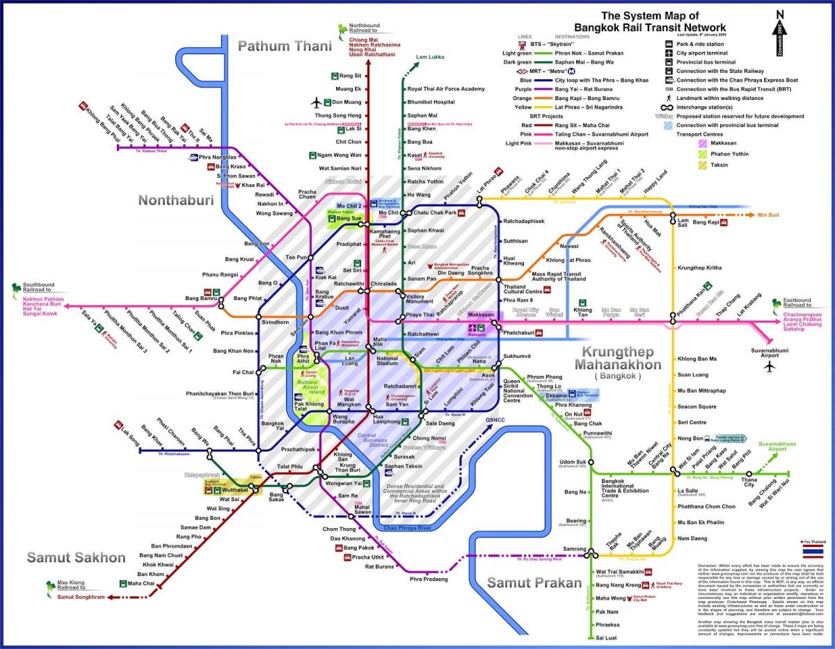 bangkok ônibus mapa de rotas