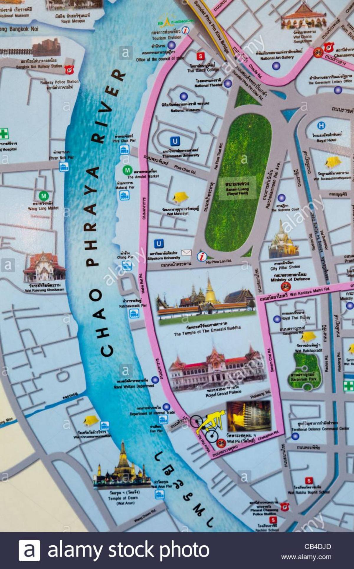 bangkok mapa com os pontos turísticos