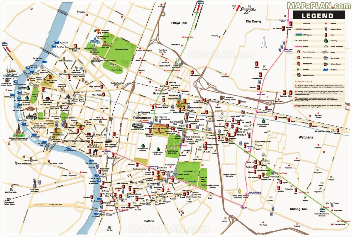 bangkok principais atrações mapa