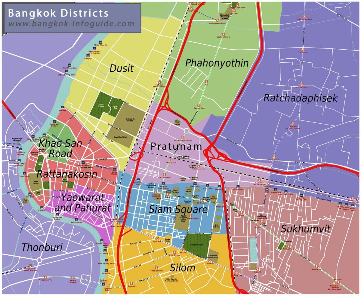 mapa da cidade de banguecoque e arredores