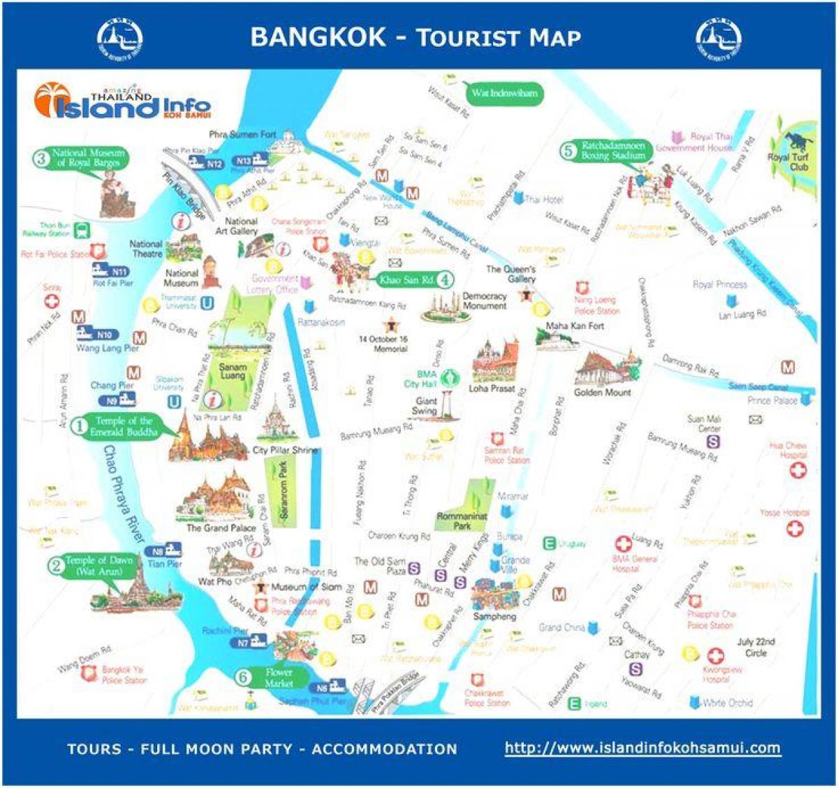 banguecoque, tailândia mapa turístico