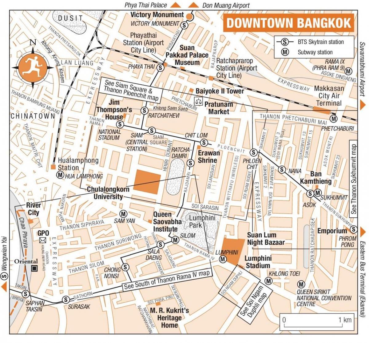 bangkok downtown mapa
