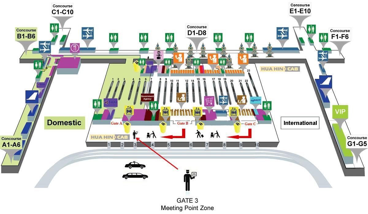 banguecoque, tailândia mapa do aeroporto