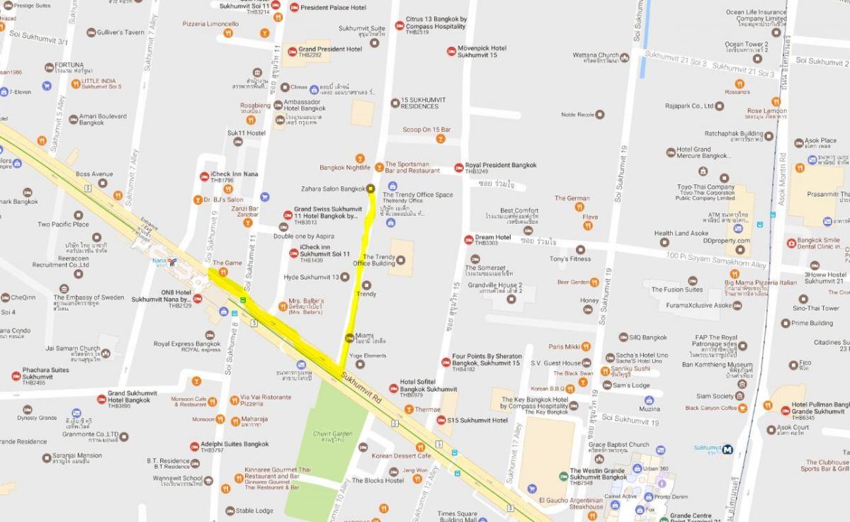 mapa de sukhumvit, em banguecoque
