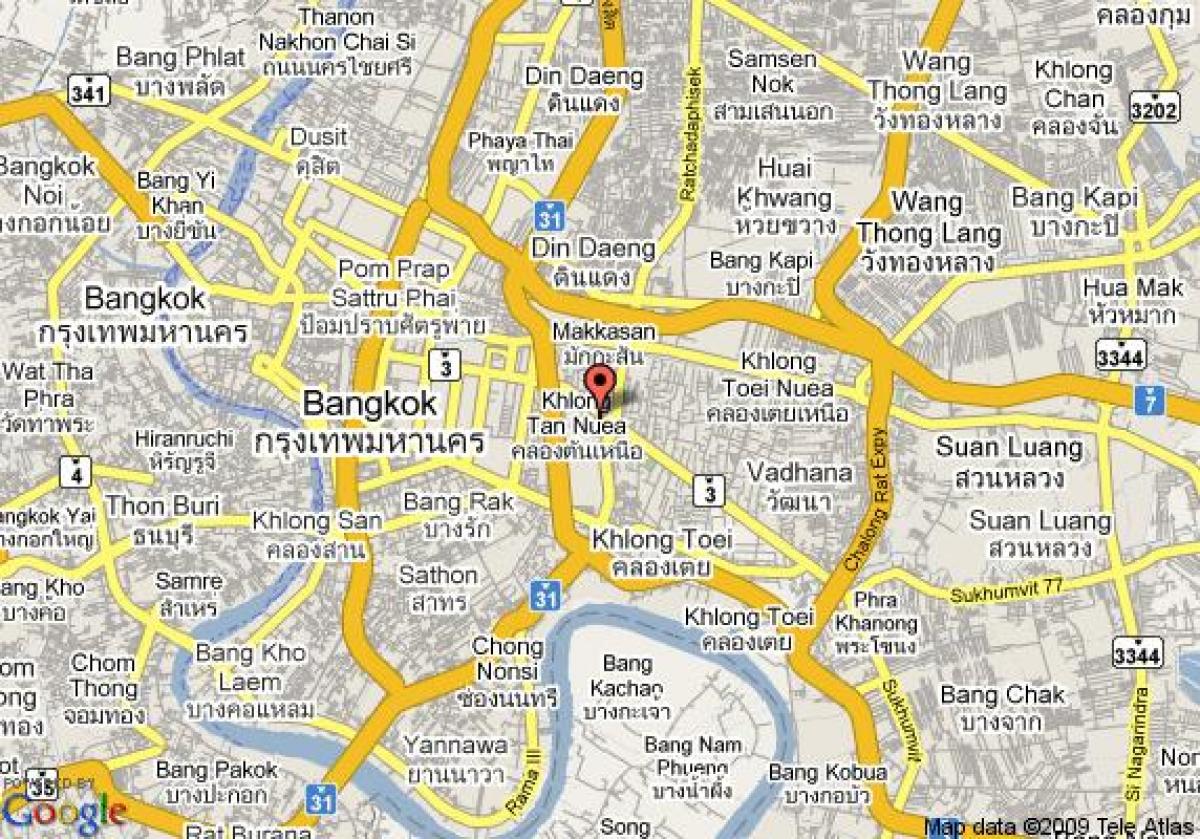 mapa da área de sukhumvit em banguecoque