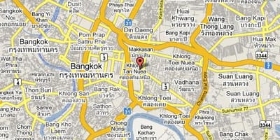 Mapa da área de sukhumvit em banguecoque