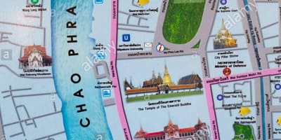 Bangkok mapa com os pontos turísticos