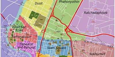 Áreas de banguecoque mapa