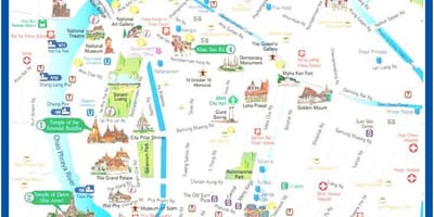 Banguecoque, tailândia mapa turístico