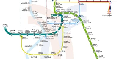 A cidade de banguecoque trem mapa