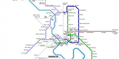 Mapa do metropolitano banguecoque, tailândia